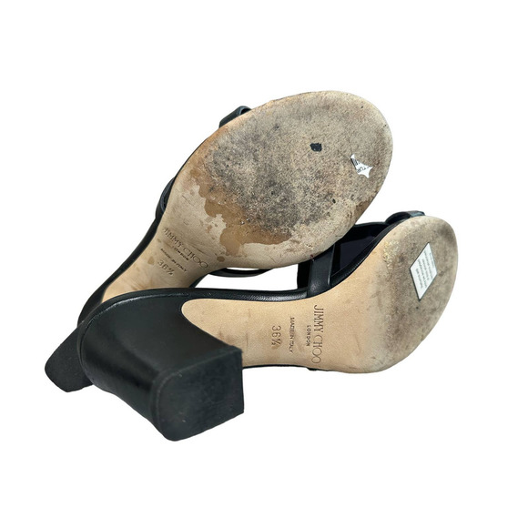 Jimmy Choo Damaris Block Heel Sandal  Black ‎ 36.5 - Picture 5 of 8